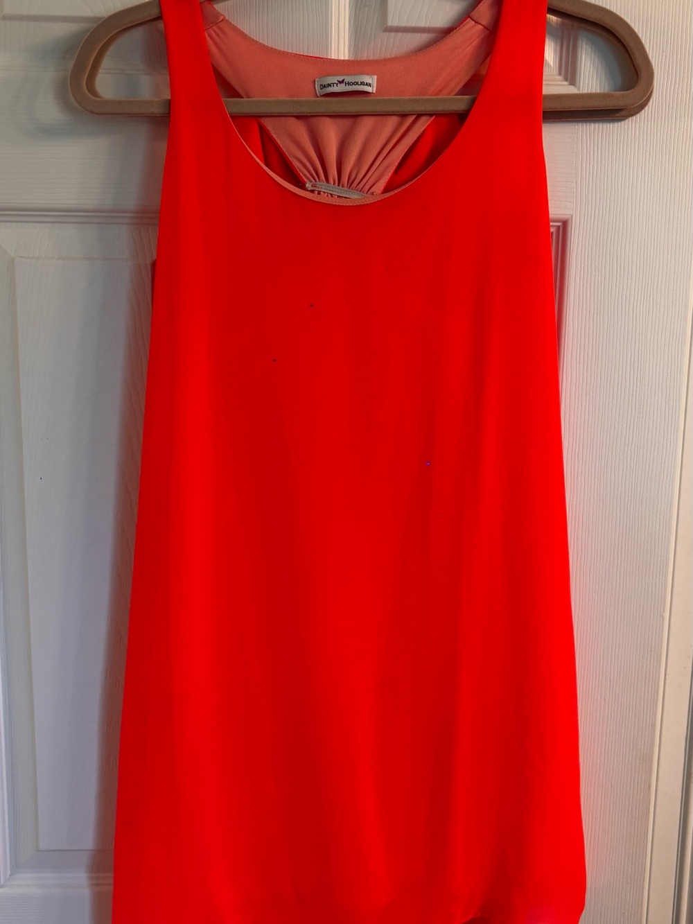 Sanctuary Bright Coral Sleeveless Mini Shift Dress